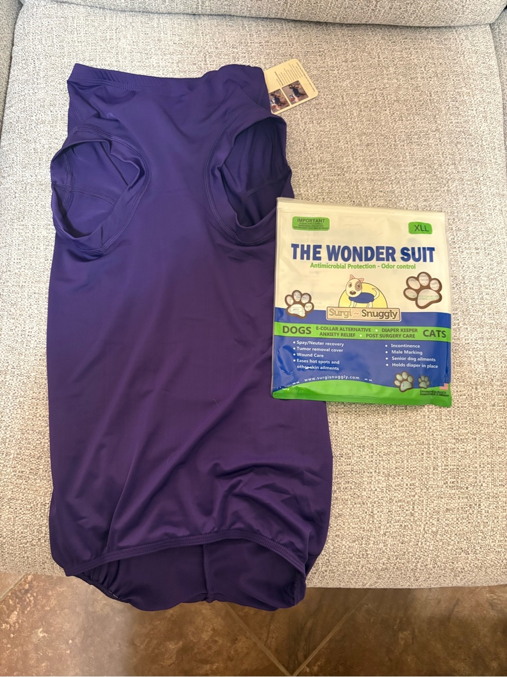 The Wonder Suit Pet Recovery Onesie - Purple